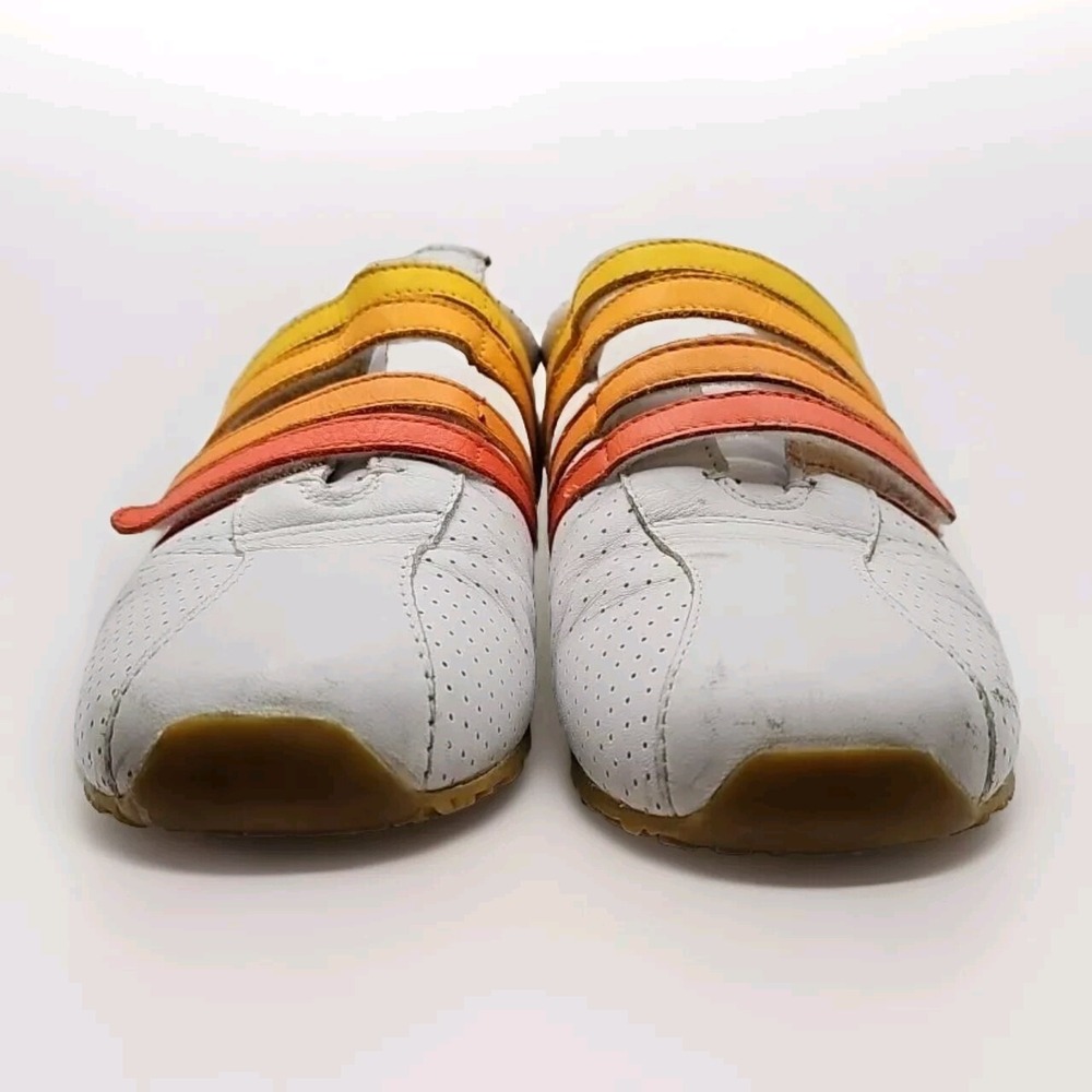 Vtg LACOSTE "Mystere" Sz 6 Leather Rainbow‎ Stripe Sneakers Women Preppy #144 - Picture 3 of 8